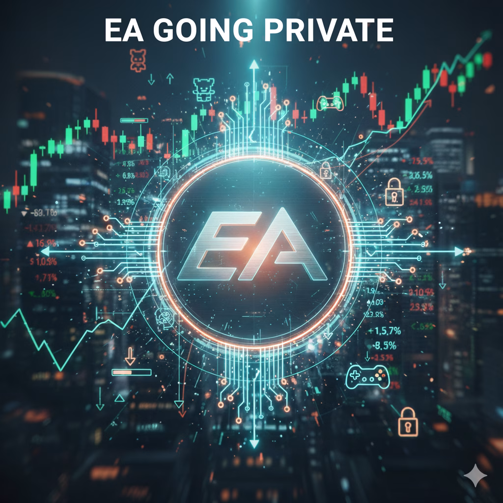 NASDAQ EA logo with financial data background